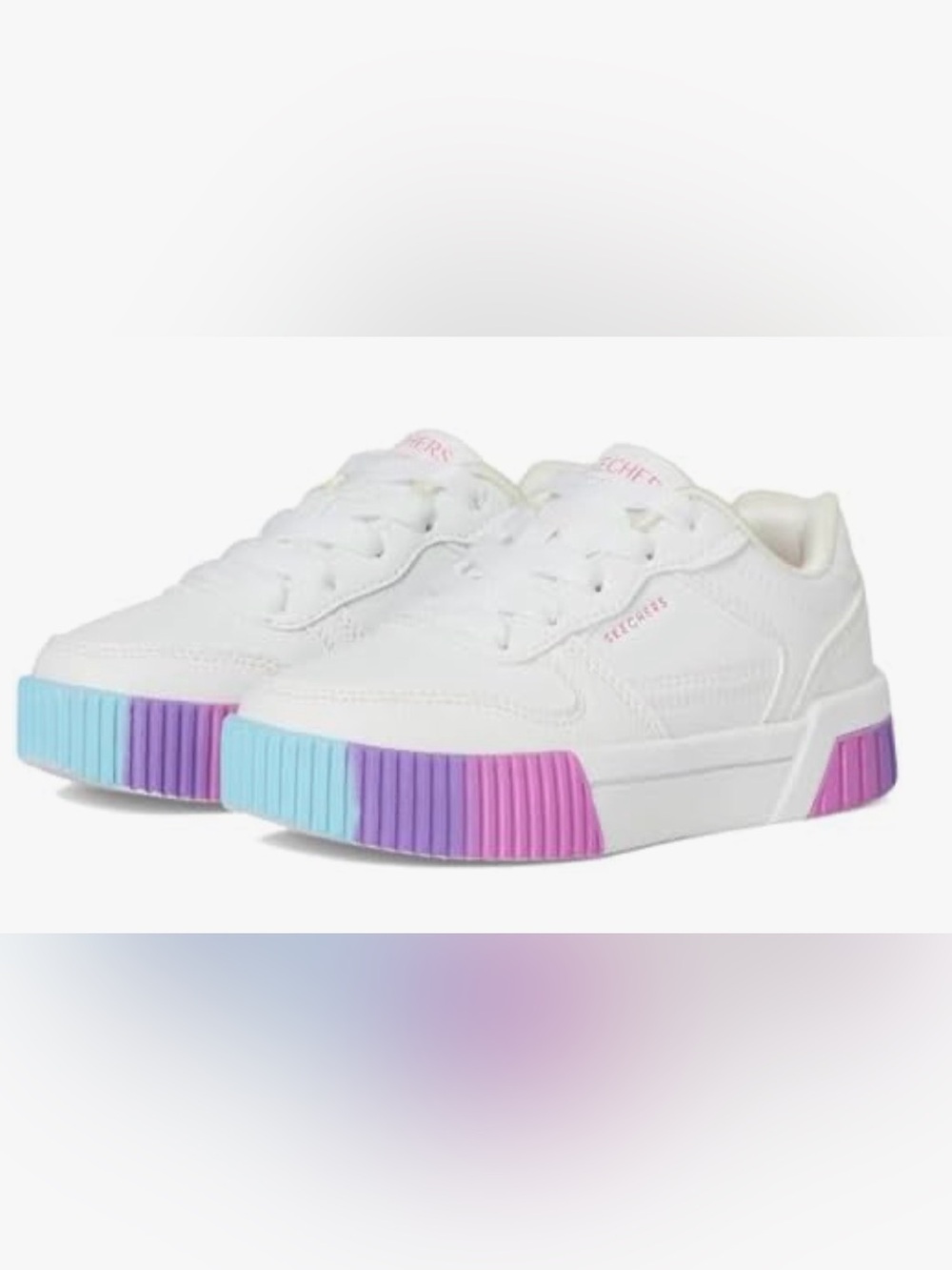 NEW Girl's Shoes SKECHERS KIDS White Multi Jade 310890L Size 13